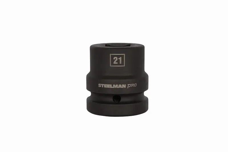 STEELMAN No-Tool 1-Inch Drive x 21mm Shallow 4-Point Square Budd Impact Socket, 79390