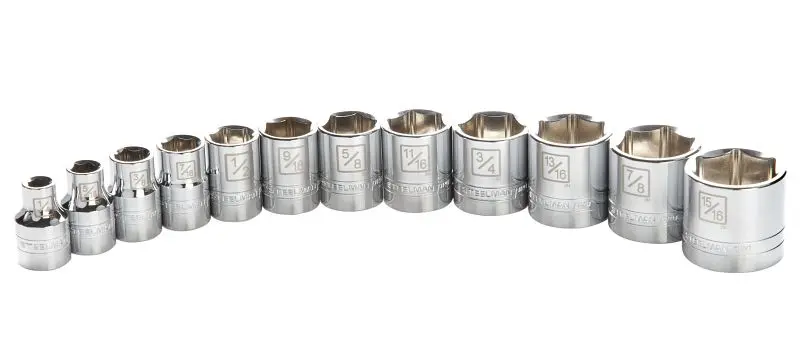 STEELMAN Rapid 3/8-Inch Drive Shallow 6-Point SAE Socket Set, 12 Pieces, 78201