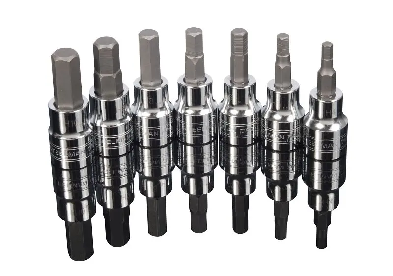 STEELMAN STP-SKTS-7pc 3/8" Dr Hex Bit SKT Set, MM, 78381