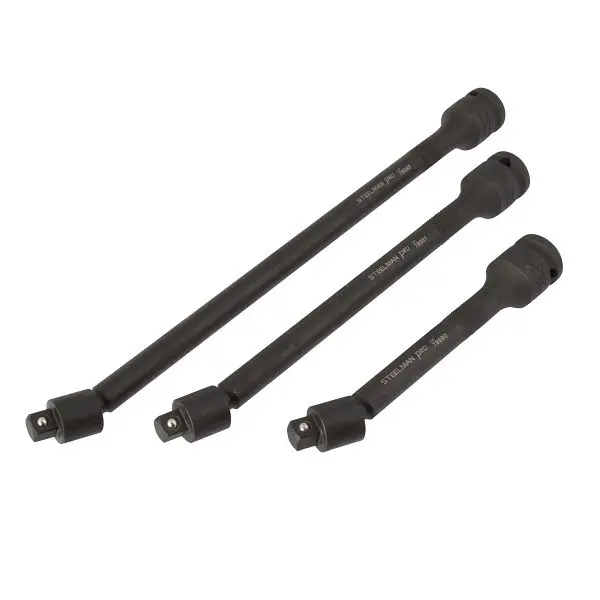 STEELMAN Top-Tier 1/2-Inch Drive, 3/8-Inch Pinless Swivel Impact Extension, Set; 6-Inch, 9-Inch, 12-Inch, 3 Pieces, 79989