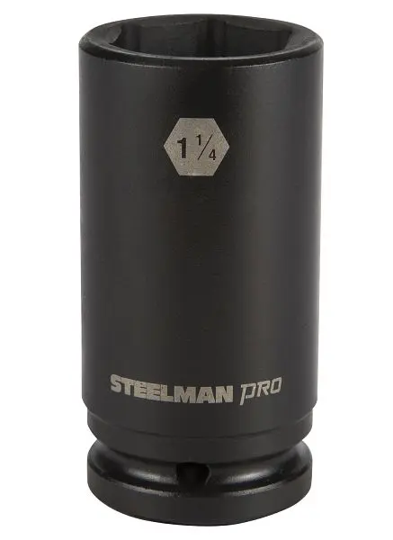 STEELMAN Tough 3/4-Inch Drive x 1-1/4-Inch 6-Point Deep Impact Socket, 79268