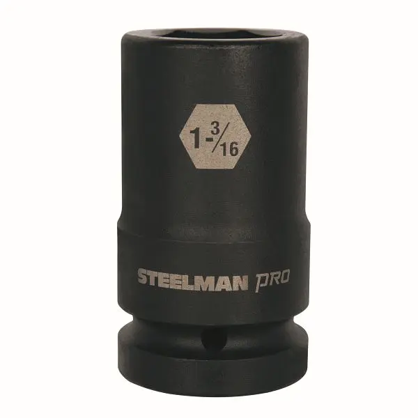 STEELMAN Traditional 1-Inch Drive x 1-3/16-Inch 6-Point Deep Impact Socket, 79396
