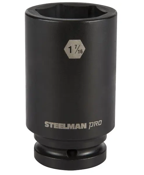 STEELMAN UV-Resistant 3/4-Inch Drive x 1-7/16-Inch 6-Point Deep Impact Socket, 79271