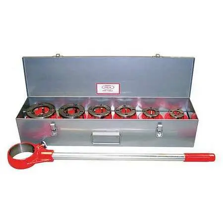 WHEELER REX 1/2"-2" Manual Ratchet Threadeder Set Tool Box, BSPT, 4215
