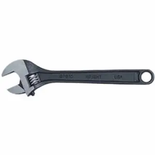 WRIGHT TOOL Adjustable Wrenches, 8 Long, 1 1/8 Opening, Black, 1 piece per pack, 9AB08
