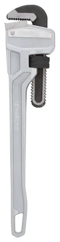 Vulcan JL40141 Pipe Wrench, 50 mm Jaw, 18 L, Serrated Jaw, Aluminium, Powder-Coated, Heavy-Duty Handle
